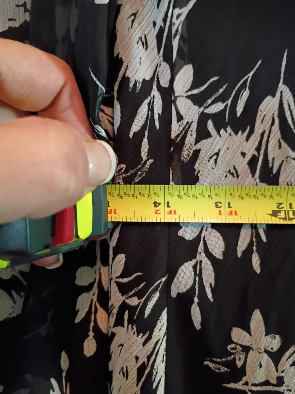 Calvin Klein Black Maxi Dress with Light Blue Floral Print - Picture 12 of 13